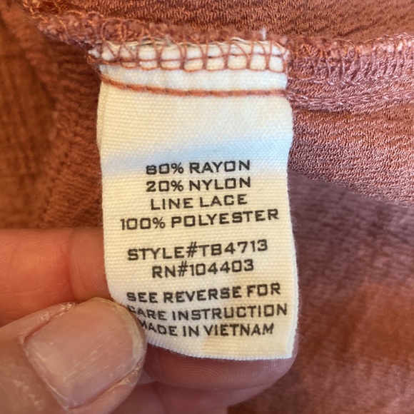 Mine Crossover Tie Front Rust Colored Top - Picture 9 of 12